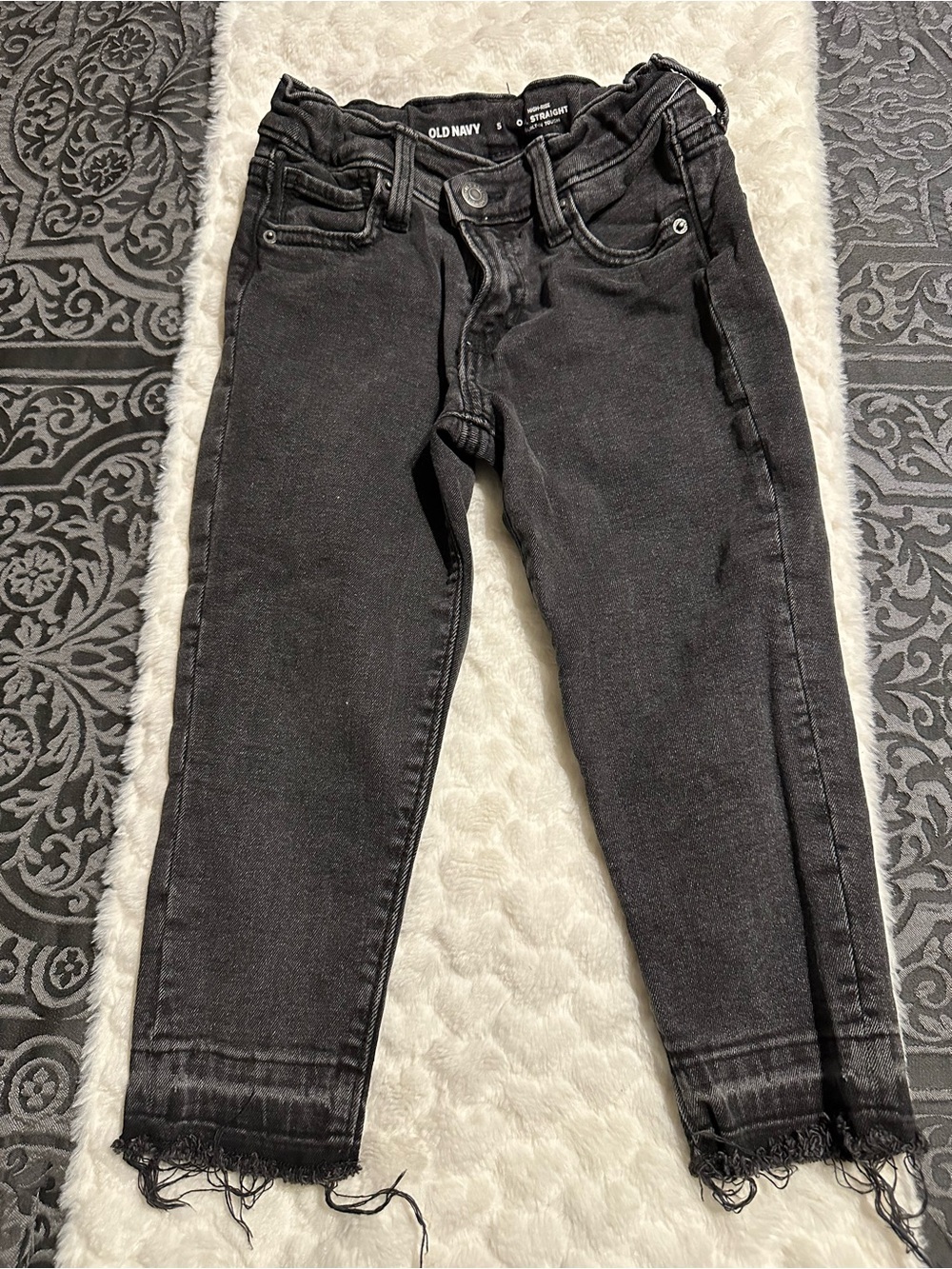 Old Navy Black Frayed-Hem Skinny Jeans